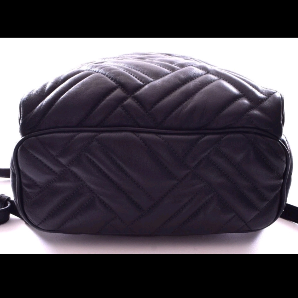 Michael Kors Abbey Medium Backpack Leather Quilted Black - Picture 7 of 10